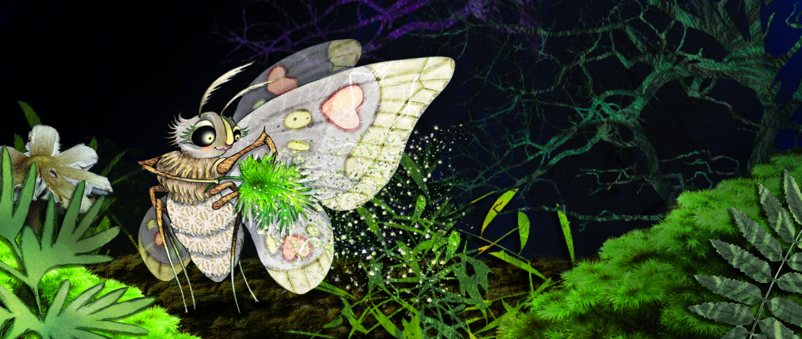 Illustration of a butterfly from the children book "Far, far from home".